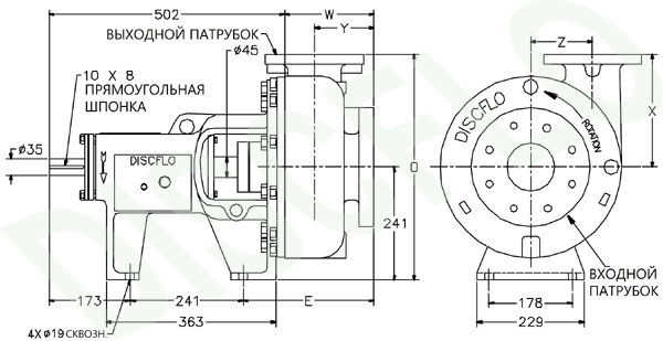 Дисковый насос DISCFLO, модель 305 мм. без двигателя.